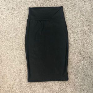 Black Pleather Pencil Skirt